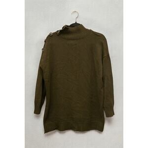 Anthropologie A+ Button Shoulder Knit Sweater – Women’s 1X – Olive Green